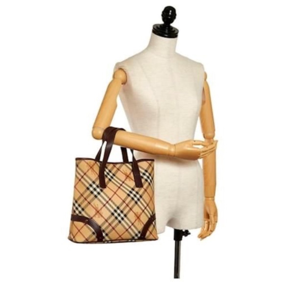 Authentic Burberry Haymarket Nova Check Canvas Small Tote Bag - Picture 9 of 9